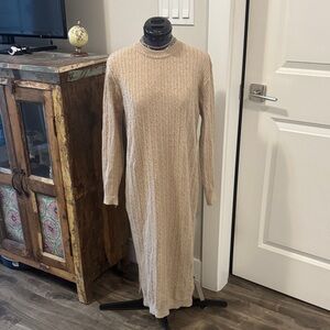 Olive clothing Tan Cable Knit Dress - est med